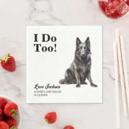 Ich tue zu belgischer Schafhunde-Hochzeit Serviette