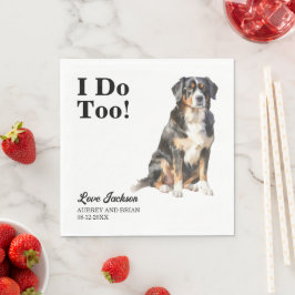 Ich tue zu Bernese Mountain Dog Pet Wedding Serviette