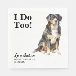 Ich tue zu Bernese Mountain Dog Pet Wedding Serviette