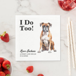 Ich tue zu Boxer-Hunde-Hochzeit Serviette