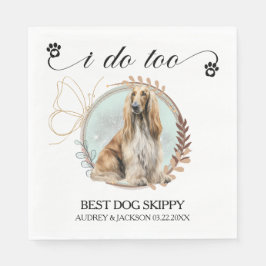 Ich tue zu Foto-Hochzeit mit afghanischem Hund Serviette