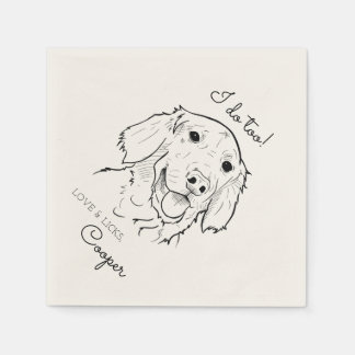 Ich tue zu Golden Retriever Cocktail Napkin Serviette