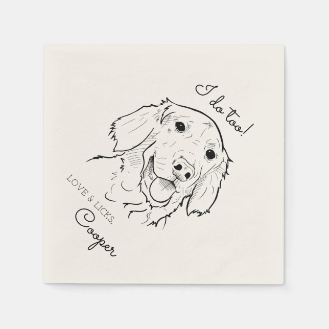 Ich tue zu Golden Retriever Cocktail Napkin Serviette (Vorderseite)