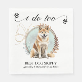 Ich tue zu Pet Akita Anu Dog Foto Hochzeit Serviette