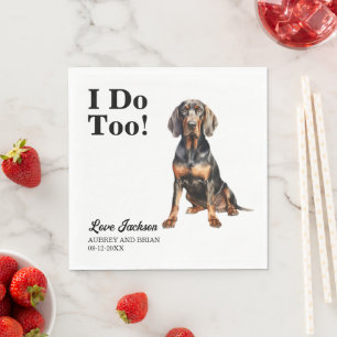 Ich tue zu Schwarz und Tan Coonhound Haustier Hoch Serviette