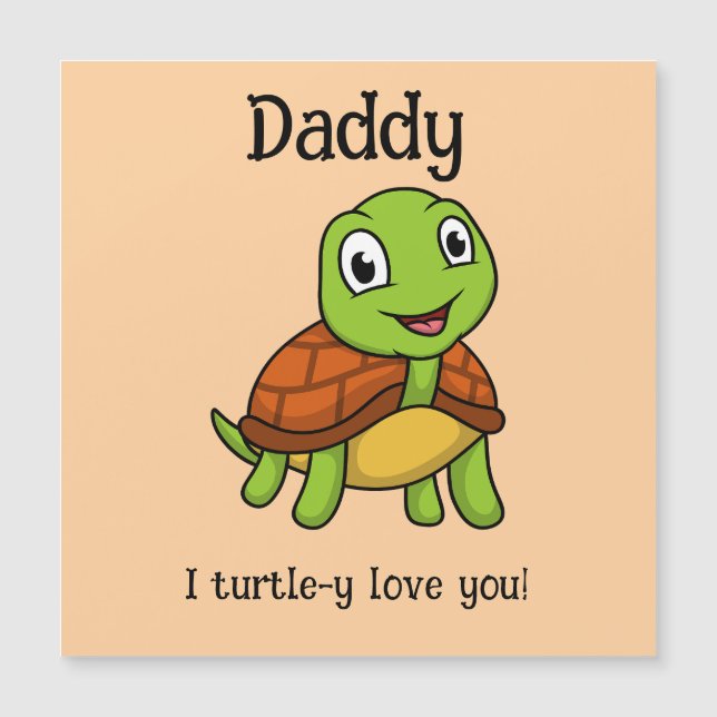 Ich Turtley Liebe Sie Papa! Schildkröte des niedli Magnetkarte (Vorderseite)