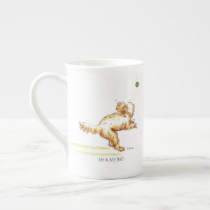 "Ich u. mein Ball" Cockapoo China-Tee-Schale Prozellantasse