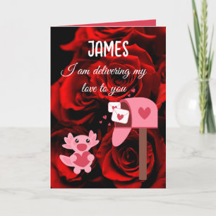 Ich übergebe Ihnen meine Liebe an Valentine Holida Feiertagskarte