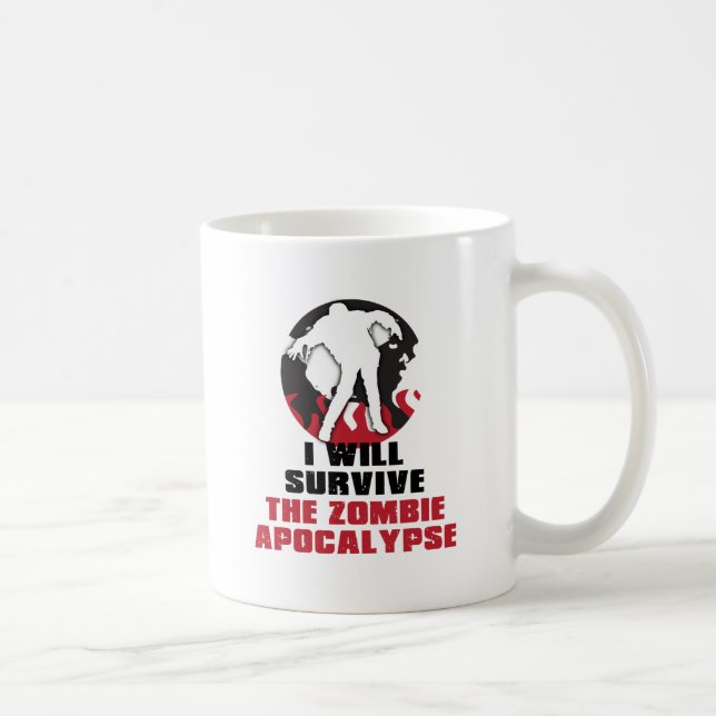 Ich überlebe die Zombie-Apokalypse Tasse (Rechts)