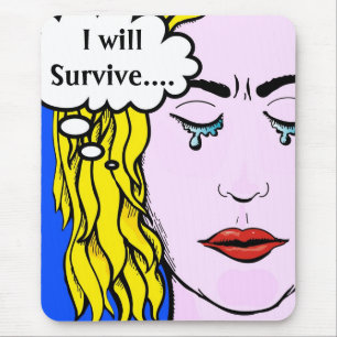 Ich überlebe Lichtenstein-Art-Comickunst Mousepad