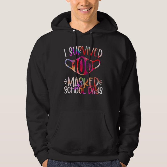 Ich überlebte 100 maskierte Schultage Hoodie (Vorderseite)