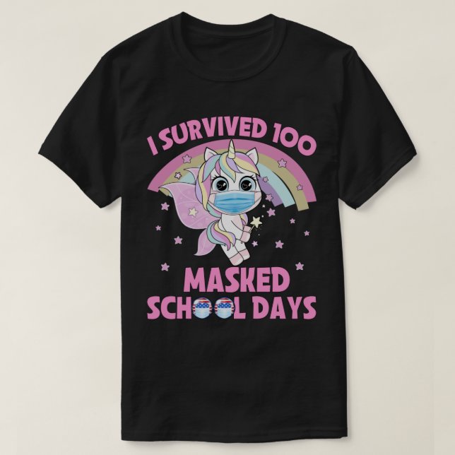 Ich überlebte 100 maskierte Schultage T-Shirt (Design vorne)