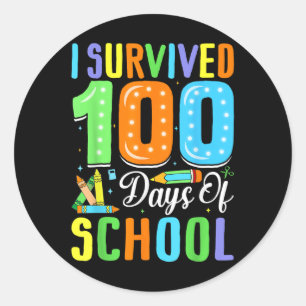 Ich überlebte 100. Schultage 100 Schultage Runder Aufkleber