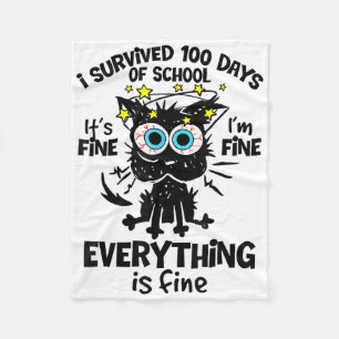 Ich überlebte 100 Tage der Schule seine Schönheit  Fleecedecke