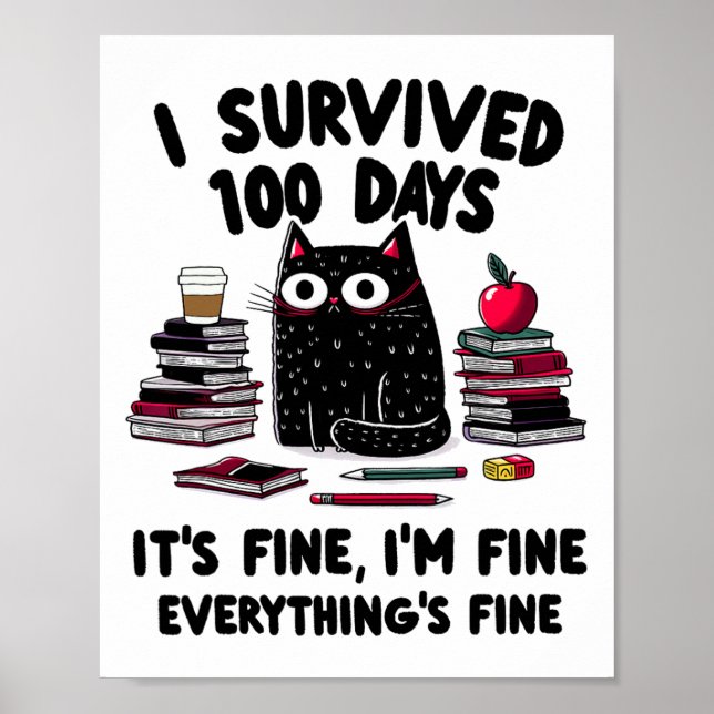 Ich überlebte 100 Tage Schulkatzenlehrer Kinder 10 Poster (Vorne)