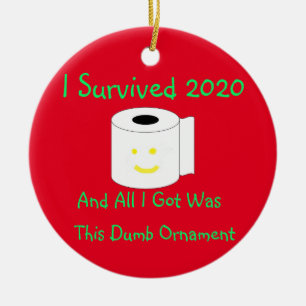 Ich überlebte 2020 und alles, was ich got, war di keramik ornament