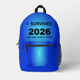 Ich überlebte 2026 bedruckter rucksack