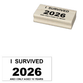 Ich überlebte 2026 gummistempel
