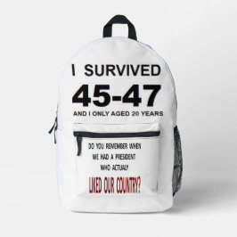 Ich überlebte 45-47 bedruckter rucksack
