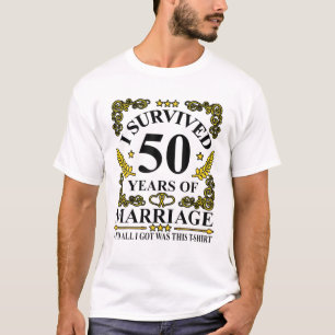 Ich überlebte 50 Jahre Ehe 50. Hochzeitscoupl T-Shirt