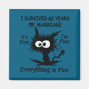 Ich überlebte 60 Jahre Ehe Diamantene Hochzeit Magnet