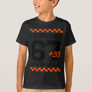 Ich überlebte 67 + 33 Tage Schule 100. Tag Mathe S T-Shirt