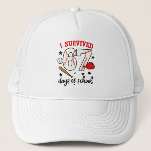 Ich überlebte 67 Schultage Baseball Sport 100 Truckerkappe