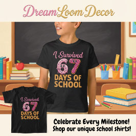 Ich überlebte 67 Tage Schul-Donuts Lustige Kinder T-Shirt