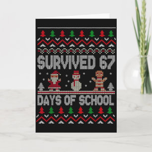 Ich überlebte 67 Tage Schul-Weihnachts-Schüler-Tee Karte