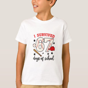Ich überlebte 67 Tage Schulbaseball Sport 100 T-Shirt