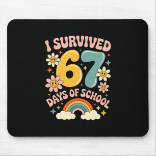 Ich überlebte 67 Tage Schule Gen Alpha Slang Retro Mousepad