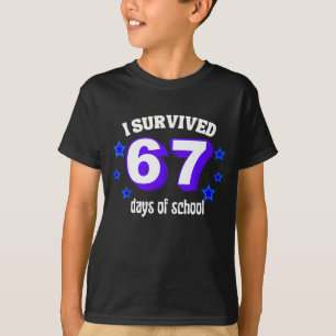 Ich überlebte 67 Tage Schule Lustig 67 Meme Retro  T-Shirt