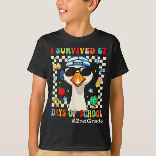 Ich überlebte 67 Tage Schule Lustige Gans Jungen 2 T-Shirt