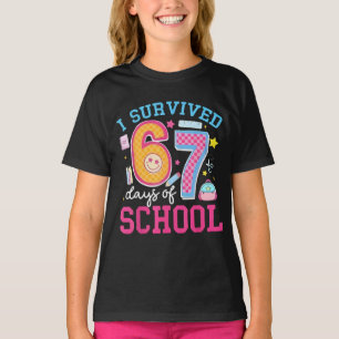 Ich überlebte 67 Tage Schule Meme Six Seven Lehrer T-Shirt