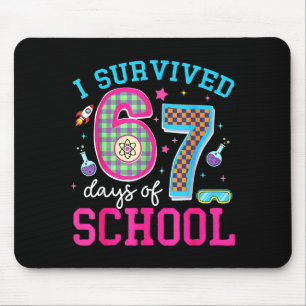 Ich überlebte 67 Tage Schule Meme Six Seven Wissen Mousepad