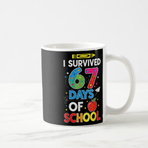 Ich überlebte 67 Tage Schule Six Seven Meme für mi Kaffeetasse