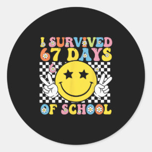 Ich überlebte 67 Tage Schule Six Seven Meme für mi Runder Aufkleber
