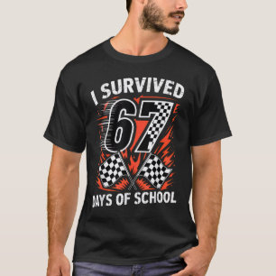 Ich überlebte 67 Tage Schule Six Seven Meme Racing T-Shirt