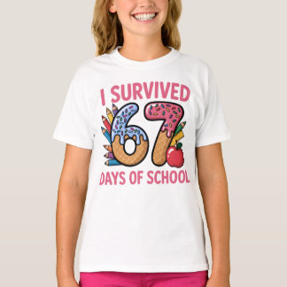 Ich überlebte 67 Tage Schulspeiseeis-Waffel T-Shirt