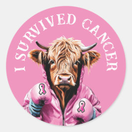 Ich überlebte Brustkrebs Runder Aufkleber