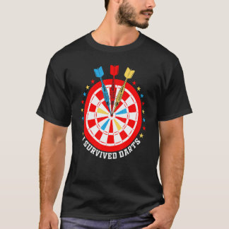 Ich überlebte Darts Dart Board und Dart Game T-Shirt