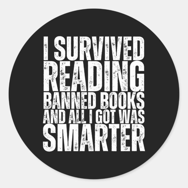 Ich überlebte das Lesen verbotener Bücher und alle Runder Aufkleber (Vorderseite)