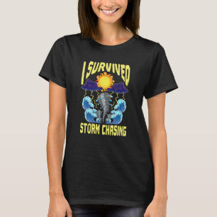 Ich überlebte das Sturmjagen Tornado-Jäger Meteoro T-Shirt