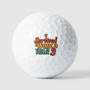 Ich überlebte den 3. Weltkrieg Lustig Retro Vintag Golfball