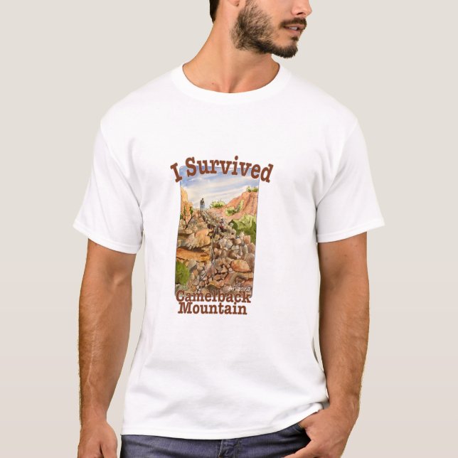 Ich überlebte den Camelback Mountain, Arizona T-Shirt (Vorderseite)