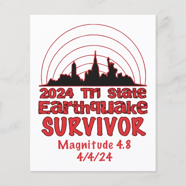 Ich überlebte den NYC Erdbeben Quake Tri Staat 202 (Vorderseite)