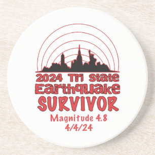 Ich überlebte den NYC Erdbeben Quake Tri Staat 202 Getränkeuntersetzer