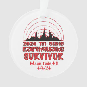 Ich überlebte den NYC Erdbeben Quake Tri Staat 202 Ornament