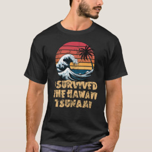 Ich überlebte den Retro-Sonnenuntergang von Hawaii T-Shirt