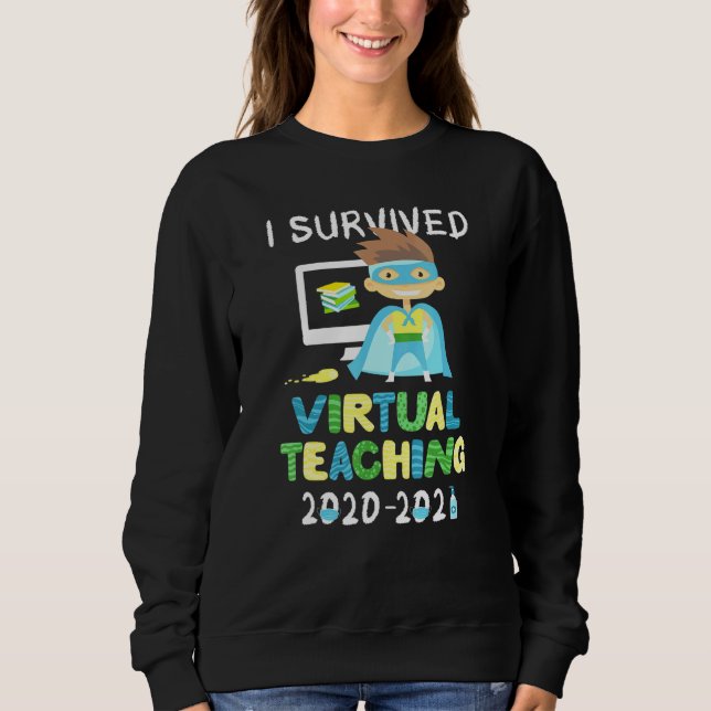 Ich überlebte den virtuellen Lehrer Jungs Superhel Sweatshirt (Vorderseite)